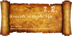 Kosztán Rozália névjegykártya