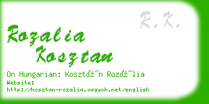 rozalia kosztan business card